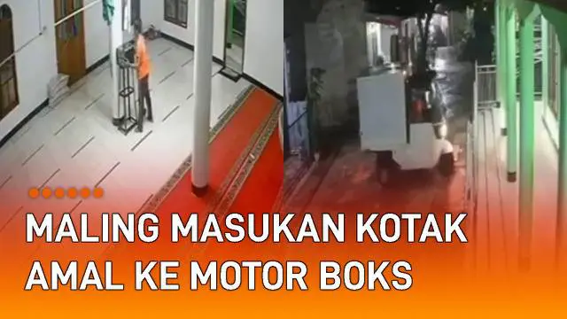 Seorang pria melakukan aksi mencuri kotak amal terekam kamera CCTV. Kejadian itu terjadi di Musala Darussalam, Kelurahan Sukahati, Kecamatan Cibinong, Kabupaten Bogor.