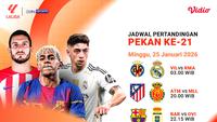 Simak Jadwal Live Streaming La Liga Pekan Ke-21, Tayang di Vidio