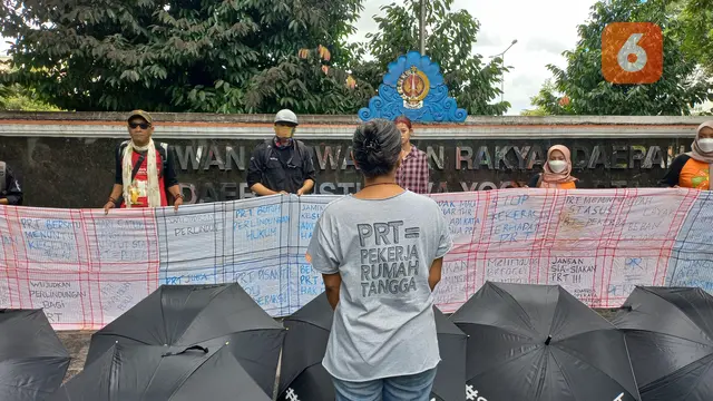 PRT di Yogyakarta Gelar Aksi Tuntut Pengesahan RUU PPRT di Hari PRT Rabu(15/2/2023).