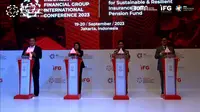 Indonesia Financial Group (IFG) kembali menggelar konferensi internasional atau IFG International Conference 2023 digelar di ballroom Hotel Shangri-La (19/9) - (Vatrischa Putri Nur Sutrisno)