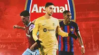 Arsenal - Declan Rice, Ferran Torres, Raphinha (Bola.com/Adreanus Titus)