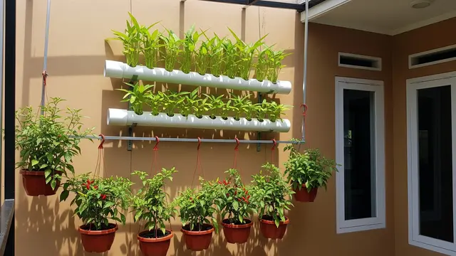 Kombinasi Pipa Dinding dan Pot Gantung