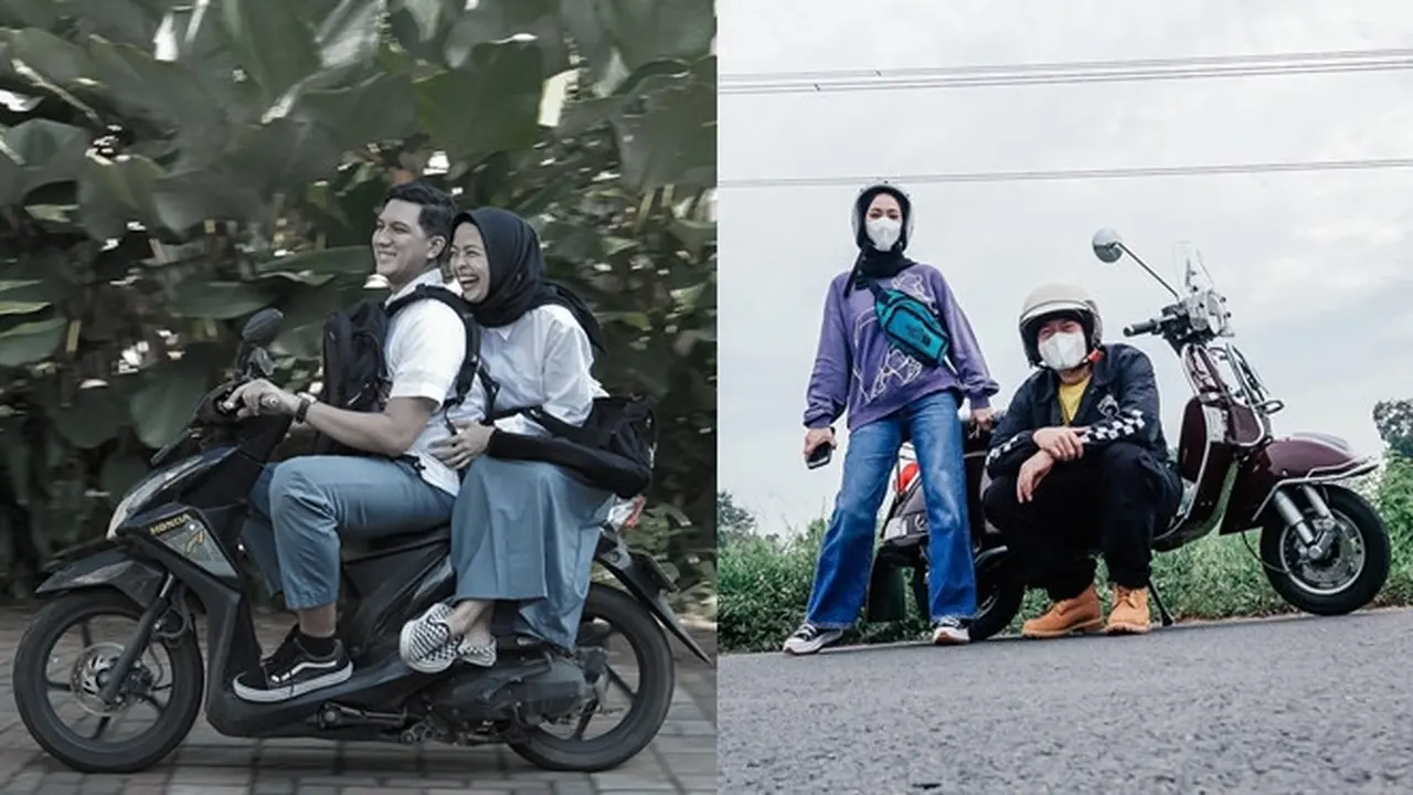 Romantis, 6 Momen Pasangan Seleb Boncengan Naik Sepeda Motor Ini Bikin Baper