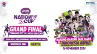 Grand Final Turnamen Futsal AXIS Nation Cup 2024 pekan ini di Vidio. (sum. doc. vidio.com)