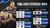 Simak jadwal live streaming NBA Season 2024/25 week 18 di Vidio. Jangan lewatkan pertandingan menarik dari NBA Season 2024/25 pekan ini hanya di layanan OTT Vidio. (sum. doc. vidio.com)