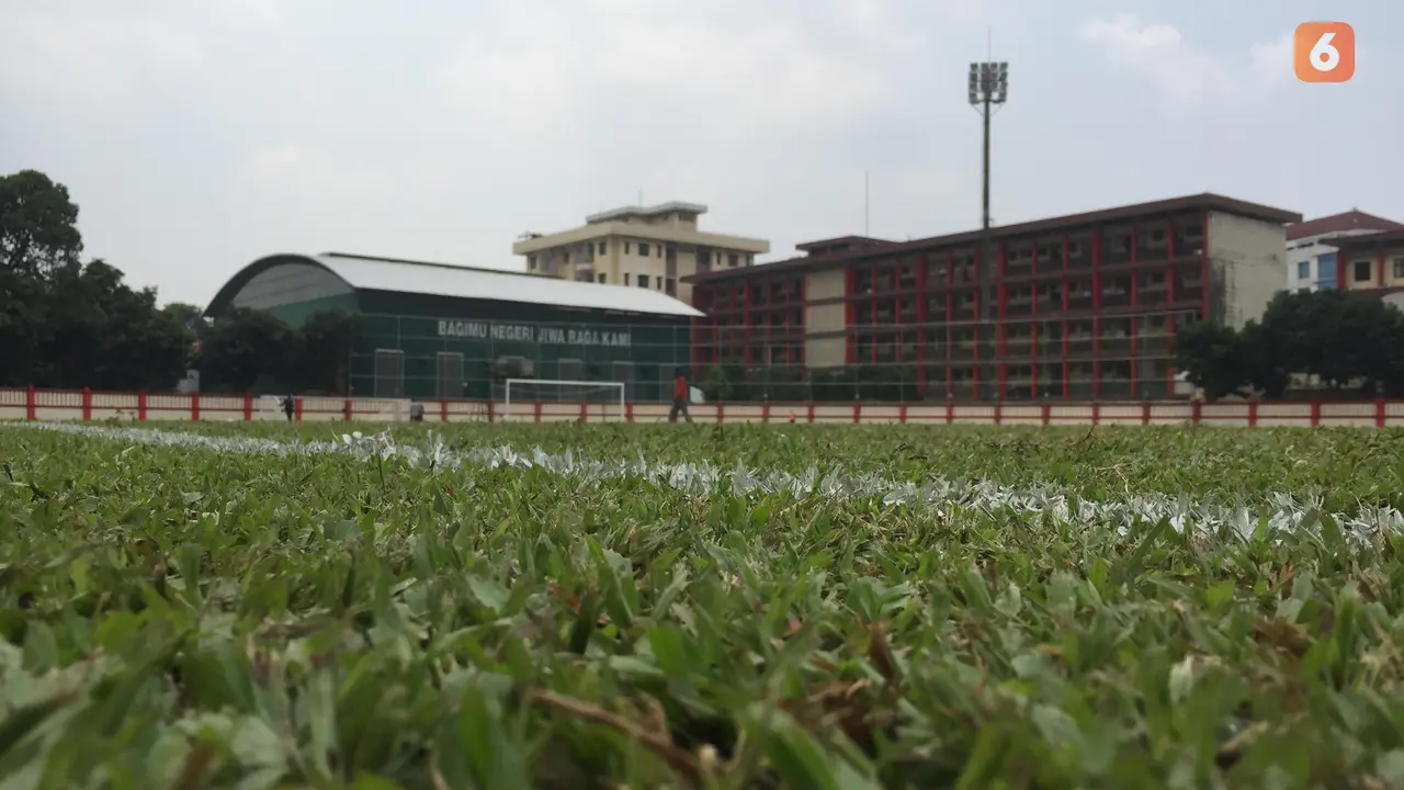 Penampakan markas baru Bhayangkara FC, Stadion Perguruan Tinggi Ilmu Kepolisian (PTIK), Jakarta Selatan.