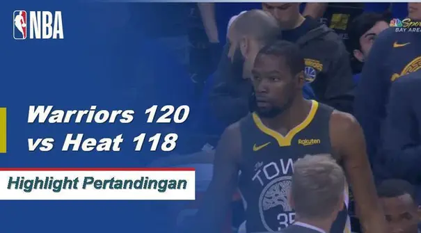 Kevin Durant mencetak skor 39 ketika Warriors mendapatkan kemenangan atas Heat, 120-118.