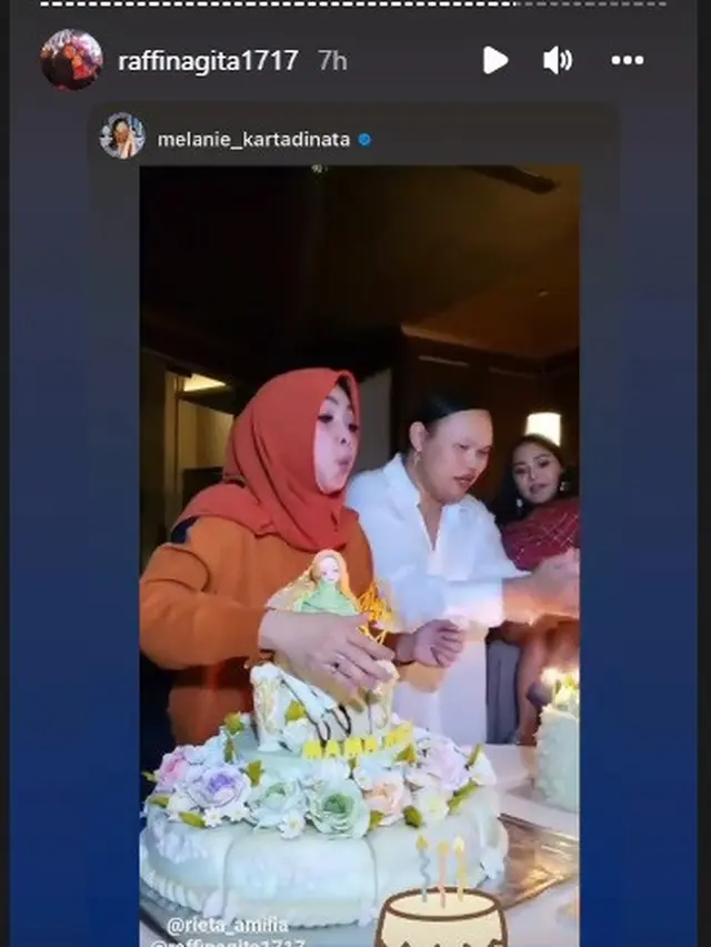 Rieta Amilia merayakan ulang tahun yang ke-60 (Foto: Instagram/@raffinagita1717)