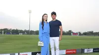 Anisha Rosnah dan Pangeran Abdul Mateen dari Brunei saat mengikuti pertandingan polo di Thailand. (dok. Instagram @tmski/https://www.instagram.com/p/C3MqLWDLwBX/?hl=en&img_index=1/Dinny Mutiah)