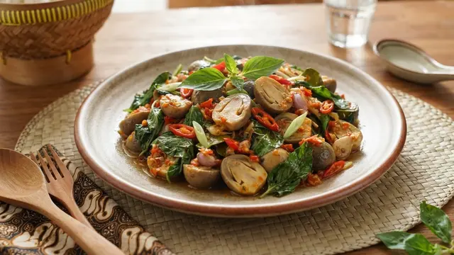 Resep Tumis Jamur Merang dan Kemangi
