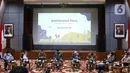 Sejumlah Menteri Kabinet Indonesia Maju memberi keterangan terkait UU Omnibus Law Cipta Kerja di Graha Sawala Kemenko Perekonomian, Jakarta, Rabu (7/10/2020). Mereka memberi penjelasan maksud dan tujuan terkait disahkannya UU Omnibus Law Cipta Kerja. (Liputan6.comHelmi Fithriansyah)