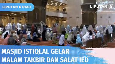 Ratusan warga mengikuti malam takbiran yang digelar di Masjid Istiqlal pada Minggu (01/05) malam. Selain malam takbiran, salat ied juga digelar di Masjid Istiqlal. Ini adalah pelaksanaan salat ied pertama setelah 2 tahun terhalang pandemi.
