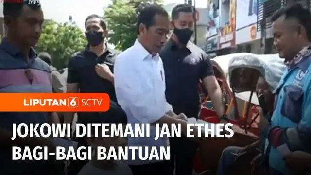 Di tengah bulan Suci Ramadan, Presiden Joko Widodo membagikan sejumlah bantuan kepada warga yang membutuhkan di Kota Surakarta, Jawa Tengah. Tapi Presiden Jokowi tidak sendiri, ia didampingi cucu pertamanya Jan Ethes.