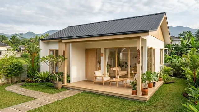 Rumah Kecil dengan Desain Sederhana tapi Terlihat Mewah (AI Generated)