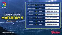 Jadwal dan Live Streaming La Liga Spanyol 2021/2022 Matchday 9 di Vidio. (Sumber : dok. vidio.com)