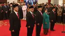 Lima Dubes Luar Biasa dan Berkuasa Penuh RI sebelum disumpah jabatan di Istana Negara, Jakarta, Rabu (13/2). Mochammad Chandra Widya Yudha sebagai Dubes RI untuk Republik Serbia merangkap Montenegro berkedudukan di Beograd. (Liputan6.com/Angga Yuniar)