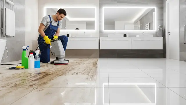 Cara Membersihkan Keramik Kamar Mandi yang Membandel. Foto: AI Generated