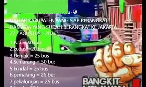 Cek Fakta Liputan6.com menemukan klaim deretan kabupaten yang siap berangkat ke Jakarta
