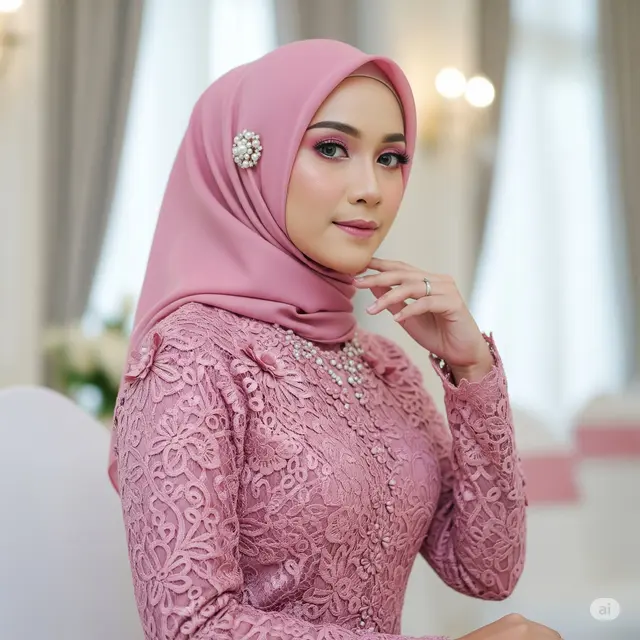 Gamis Bordir Lace 3D Motif Bunga
