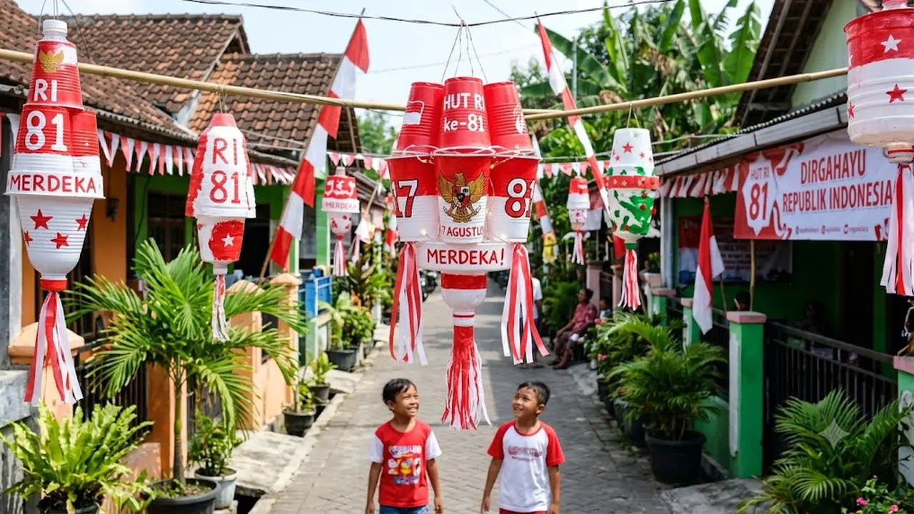 Ide Lampion 17 Agustus dari Gelas Plastik Bekas