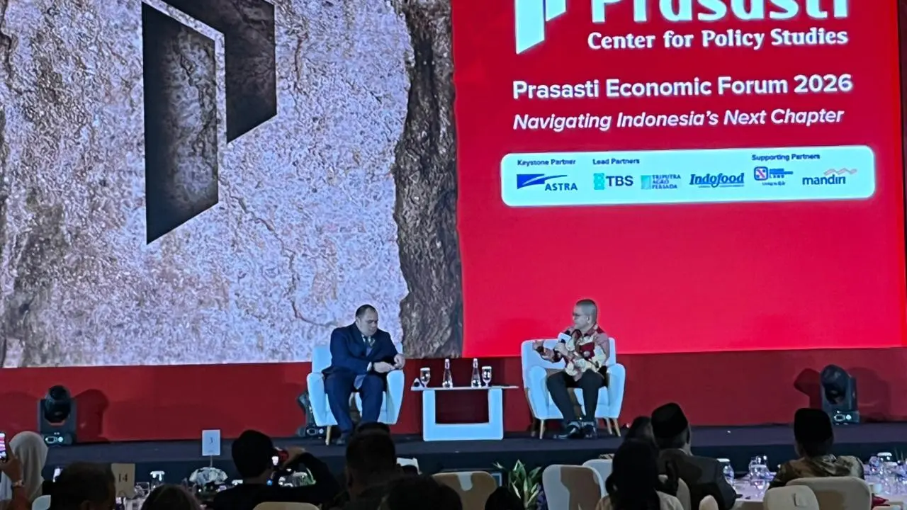 Chief Investment Officer (CIO) Danantara, Pandu Sjahrir saat Prasasti Economic Forum 2026 di Ritz Carlton, Jakarta, Kamis (29/1/2026). (Foto: Liputan6.com/Gagas YP)
