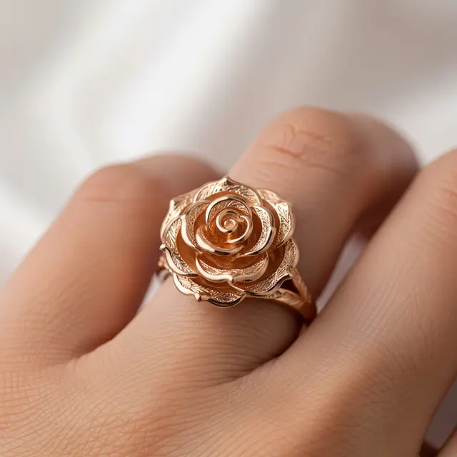 Model Cincin Emas Motif Bunga