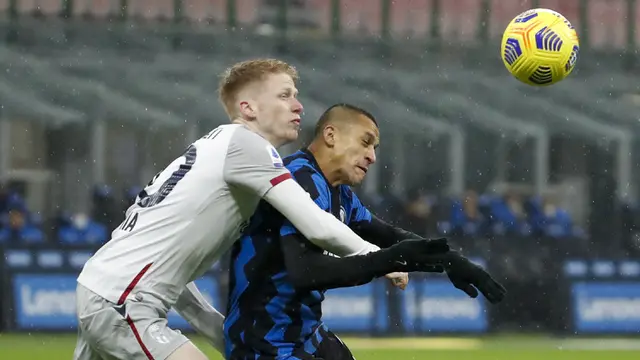 Foto Liga Italia: 2 Gol Achraf Hakimi Lengkapi Kemenangan 3-1 Inter Atas Bologna