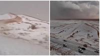 Gurun Al Jawf di Arab Saudi Dihujani Salju. (Sumber: Dailymail)