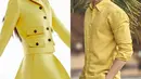Potret menggemaskan di mana keduanya tampil dengan outfit pop color. Jisoo BLACKPINK tampil cantik dengan setelan atasan blazer kuning yang serasi dengan rok minya, sedangkan Ahn Bo Hyun tampil semi formal mengenakan kemeja kuning, dipadu dengan celana selutut berwarna hijau. [Foto: Instagram/Artis]