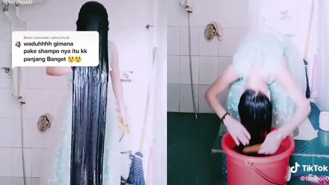 Bak Rapunzel, Cara Cuci Rambut Perempuan Ini Bikin Melongo