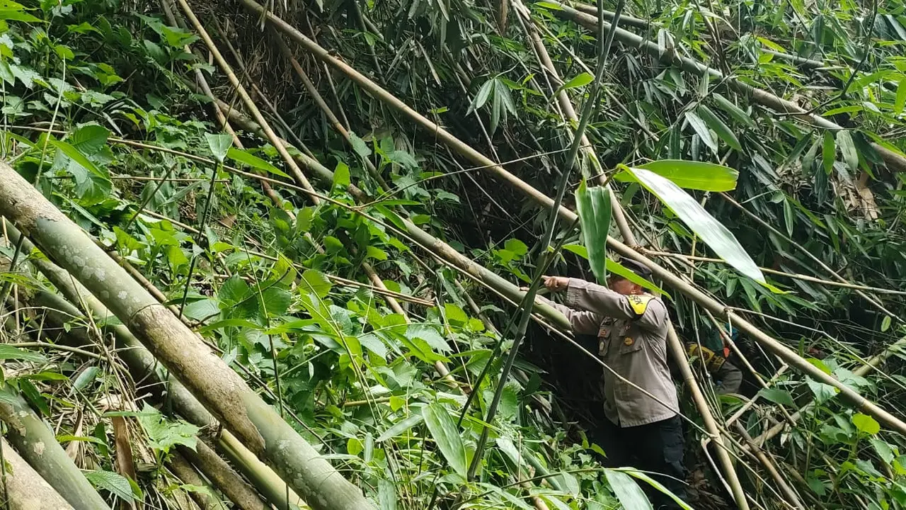Lokasi Penemuan Mayat Pria Tinggal Kerangka di Kaki Gunung Pangrango.