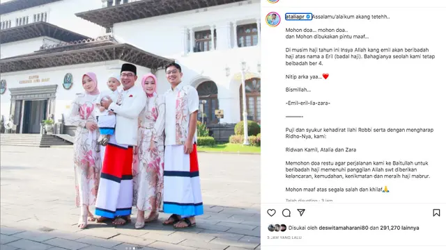 Ridwan Kamil Badalkan Haji untuk Mendiang Eril