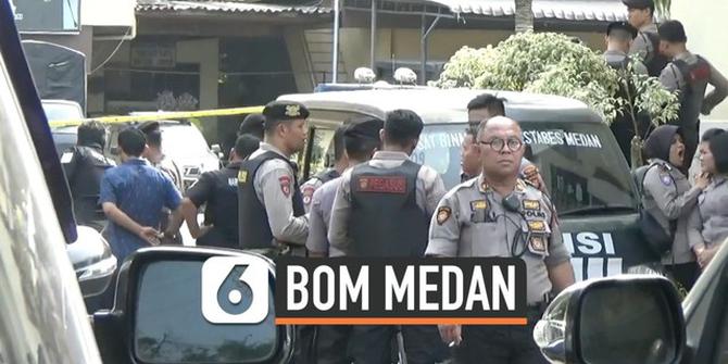 VIDEO: Polisi Olah TKP Lokasi Bom Bunuh Diri di Medan