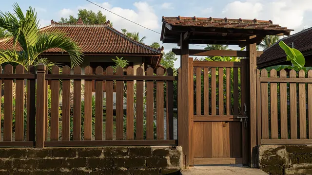 Ilustrasi Pagar Kayu Lokal di Kampung/Gemini AI