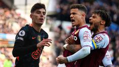 Hasil positif diraih oleh Chelsea dan Aston Villa pada laga lanjutan Liga Inggris 2021/2022, Sabtu (06/03/2022). The Blues dan The Villans berhasil menang empat gol tanpa balas dari lawan-lawannya. (Foto Kolase: AFP/Oli Scarff dan PA via AP/David Davies)