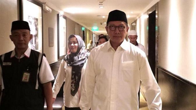 Menteri Agama Lukman Hakim Saifuddin menyayangkan ada aroma politik jemaah haji di Tanah Suci. (www.kemenag.go.id)