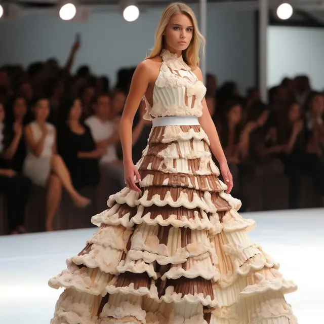 6 Editan Foto Gaun Fashion Show Bentuk Makanan Ini Bikin Lapar Lihatnya