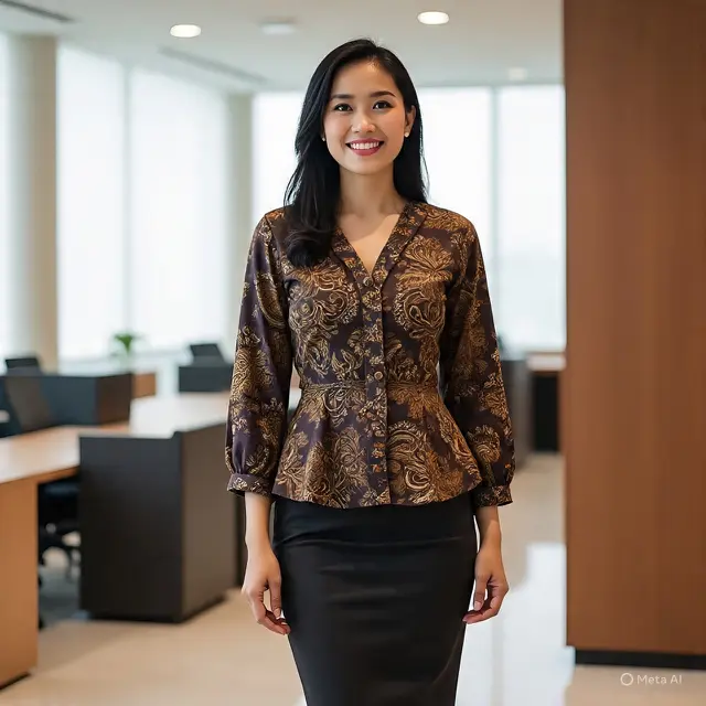 Model Batik Wanita Lengan Poet