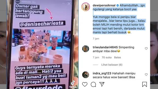 Unggahan Dewi Perssik. (Foto: Instagram @dewiperssikreal)