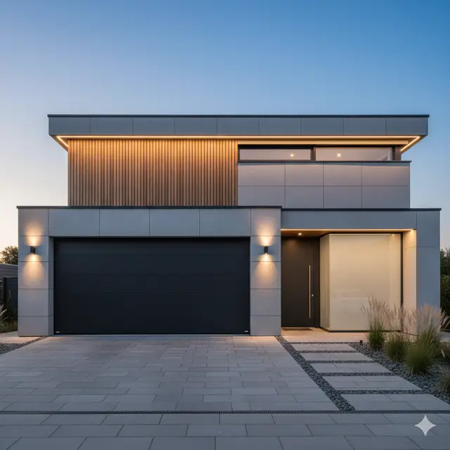 Gambar Rumah Minimalis Ada Garasi Mobil (Foto: Gemini AI)