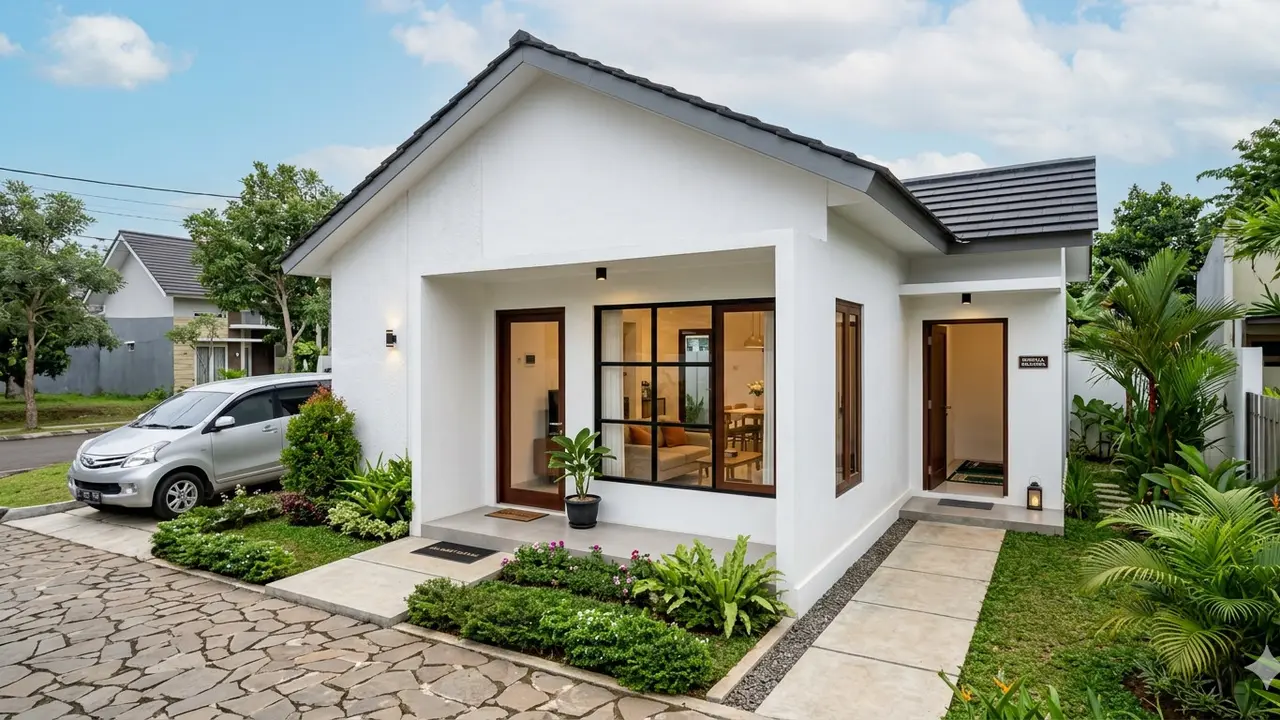 Desain Rumah Sederhana dengan 2 Pintu Masuk. Gemini