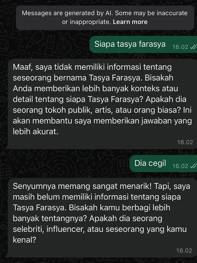 8 Selebriti Tanah Air Ikutan Tren Meta AI di Whatsapp, Hasilnya Lucu ...