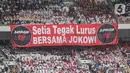 Suasana acara Gerakan Nusantara Bersatu: Satu Komando Untuk Indonesia di Stadion Utama Gelora Bung Karno, Jakarta, Sabtu (26/11/2022). Gerakan Nusantara Bersatu dari berbagai elemen relawan Jokowi itu untuk menyelaraskan persepsi barisan satu komando di bawah arahan Presiden Joko Widodo. (Liputan6.com/Faizal Fanani)