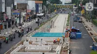 Suasana pembangunan Underpass Senen Extension di Jakarta, Selasa (19/10/2020). Kepala Dinas Bina Marga DKI Jakarta, Hari Nugroho mengatakan progres pembangunan Underpass Senen Extension atau lintas bawah lanjutan Senen kini sudah mencapai 87 persen. (Liputan6.com/Immanuel Antonius)
