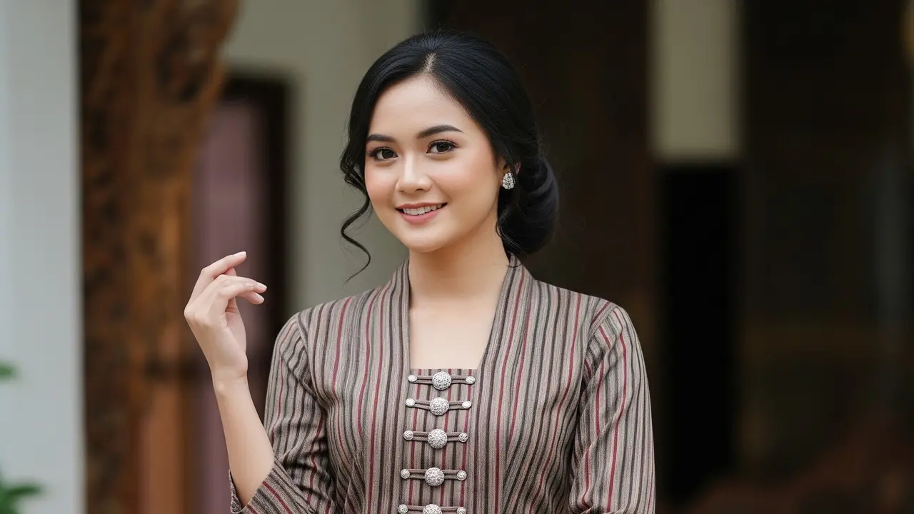 Model Baju Lurik Ikat (Image by Gemini AI)