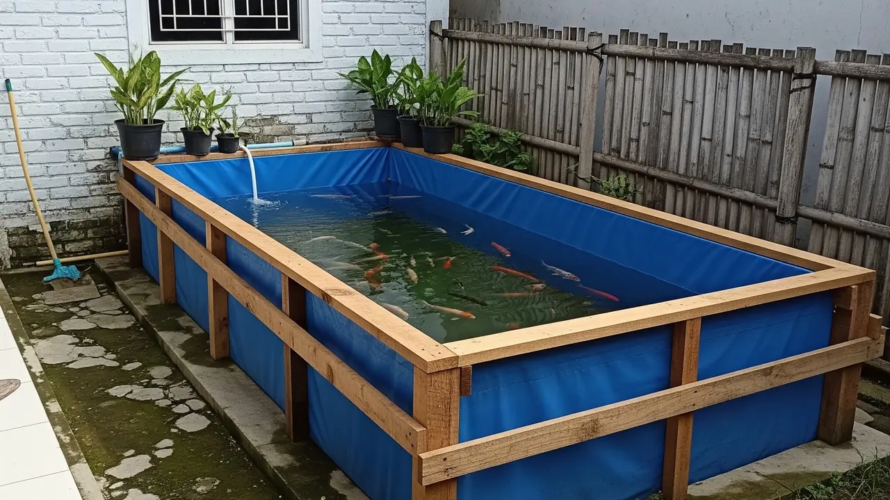 Cara Membuat Kolam Ikan di Rumah Subsidi Tanpa Menggali Tanah, Hemat Biaya