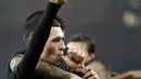 Gelandang Manchester City, Phil Foden berselebrasi setelah mencetak gol ke gawang Arsenal pada laga perempatfinal Piala Liga Inggris di Emirates Stadium, Rabu (23/12/2020) dini hari WIB. Man City melenggang ke semifinal Piala Liga Inggris lewat kemenangan 4-1 atas Arsenal. (AP Photo/Frank Augstein)