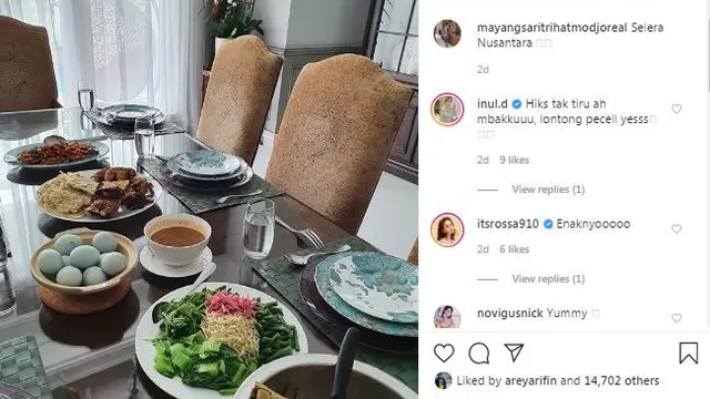 Unggahan Mayangsari. (Foto: Instagram @mayangsaritrihatmodjoreal)
