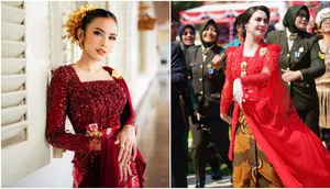 Mahalini dan Arumi Bachsin berkebaya merah di peringatan HUT ke-79 RI. (dok. Instagran @mahaliniraharja @arumibachsin_94)