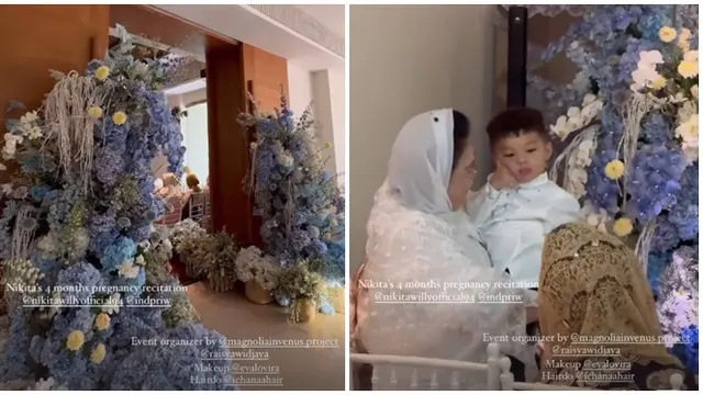 6 Potret Pengajian 4 Bulanan Kehamilan Nikita Willy